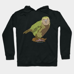 Hand Drawn New Zealand Kakapo Bird Hoodie